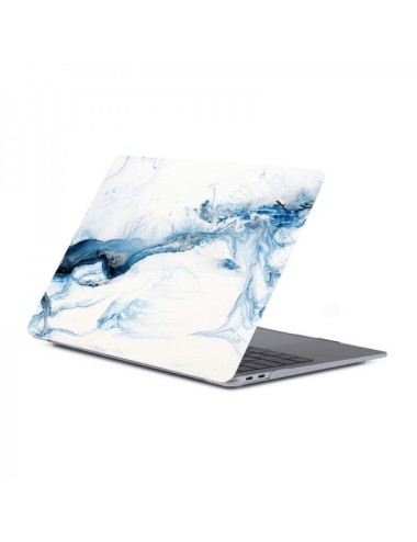 Set protectie 2 in 1 pentru Macbook Air 13.3 inch A1932 / A2179 / A2337 cu husa din plastic si folie ecran TPU, model marmura al