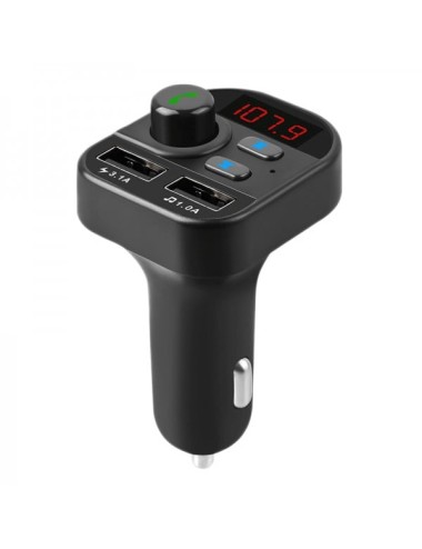 Car kit auto 805E bluetooth 5.0 cu handsfree, modulator FM, MP3 player, 2x USB, fast charge 3.1A si cititor stick, card TF, negr