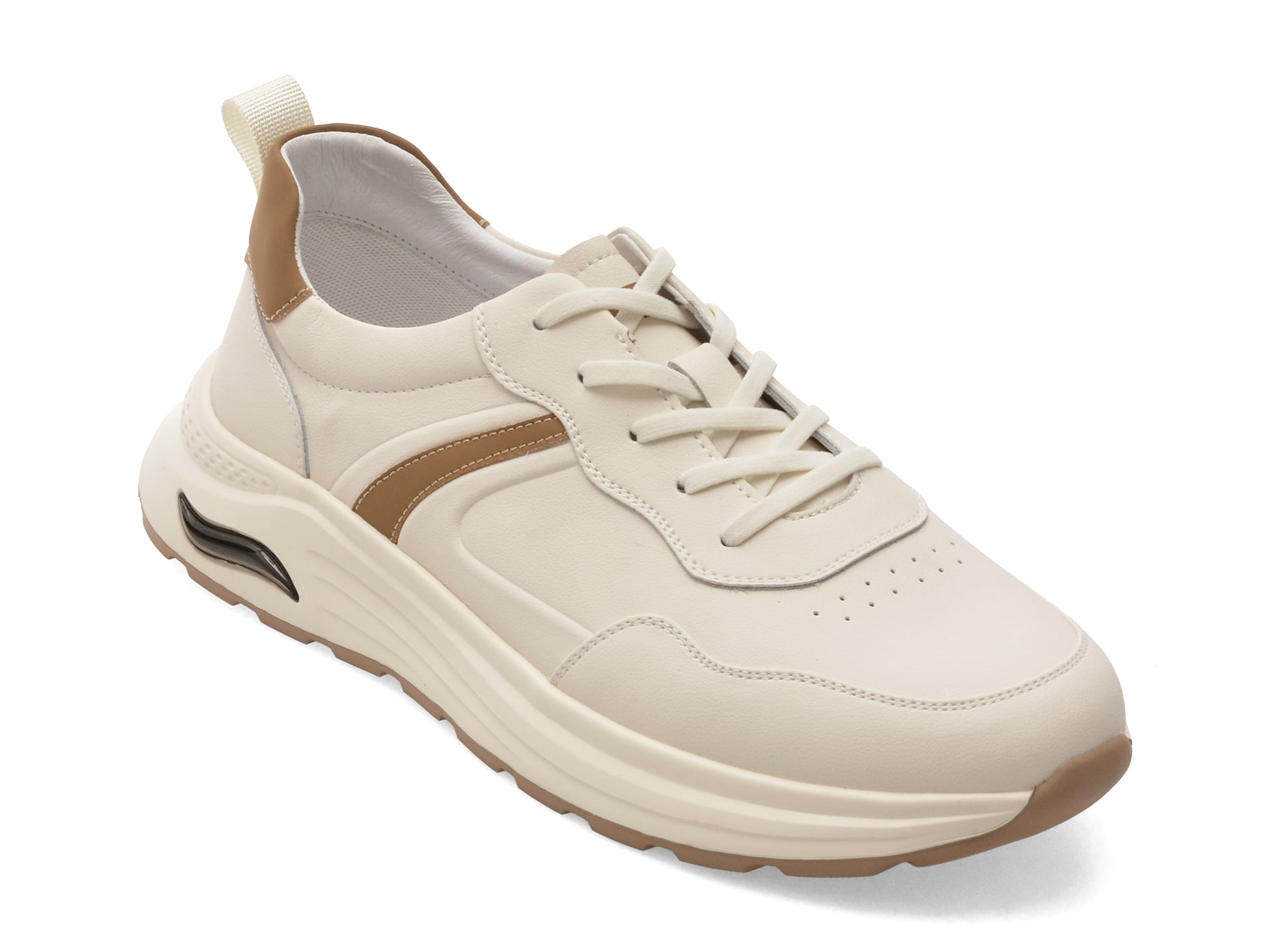 Pantofi sport OTTER albi, V260001, din piele naturala