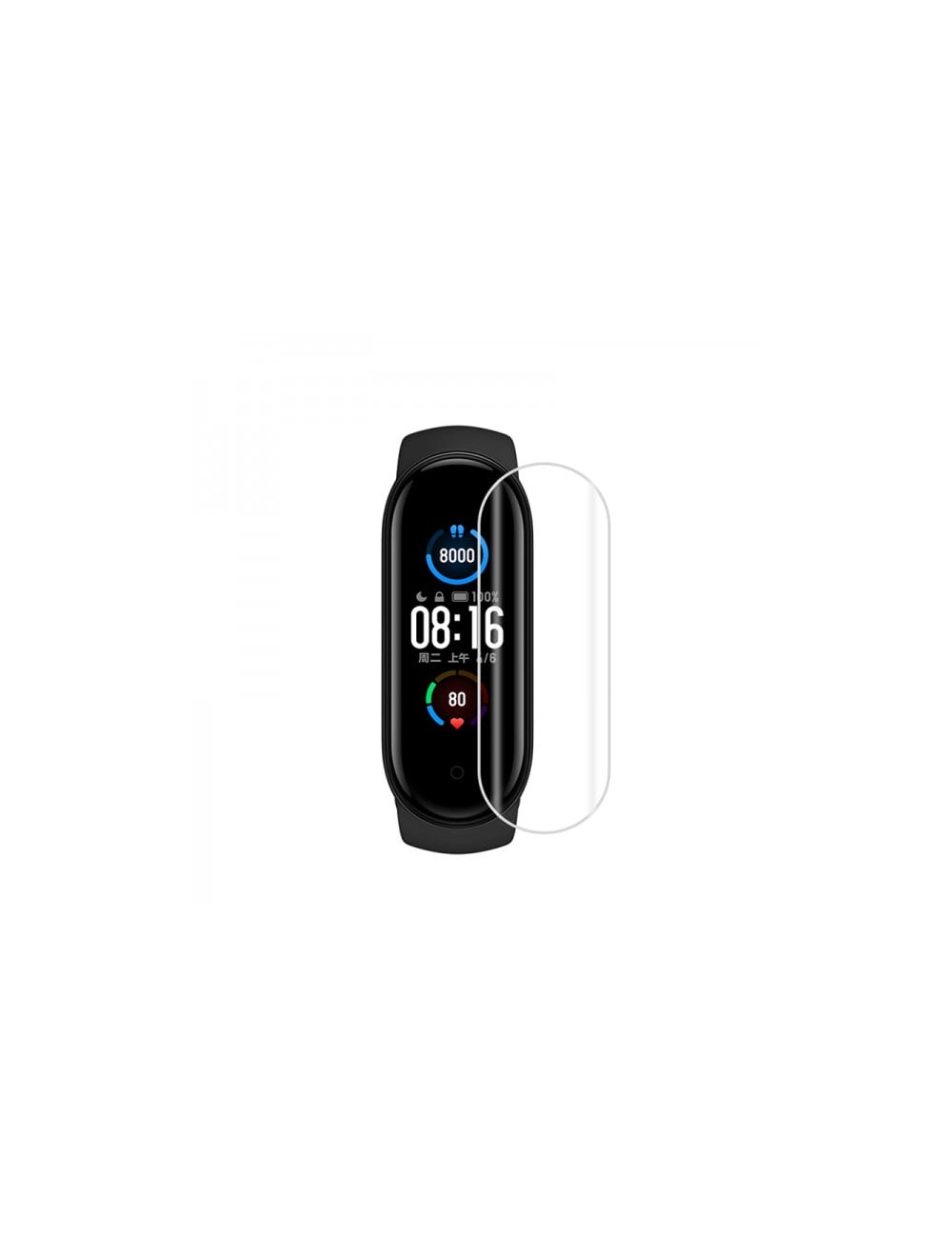 Set 3 folii de protectie ecran pentru Xiaomi Mi Band 5, din Hidrogel rezistent la zgarieturi, transparent