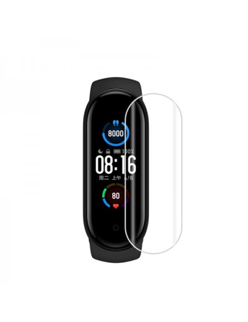 Set 3 folii de protectie ecran pentru Xiaomi Mi Band 5, din Hidrogel rezistent la zgarieturi, transparent