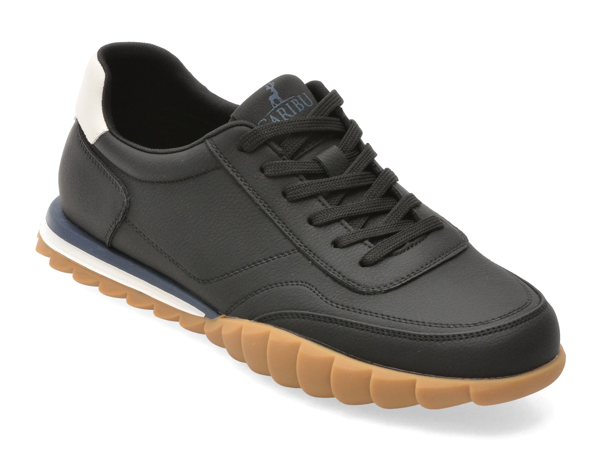 Pantofi sport CARIBU negri, V260007, din piele naturala