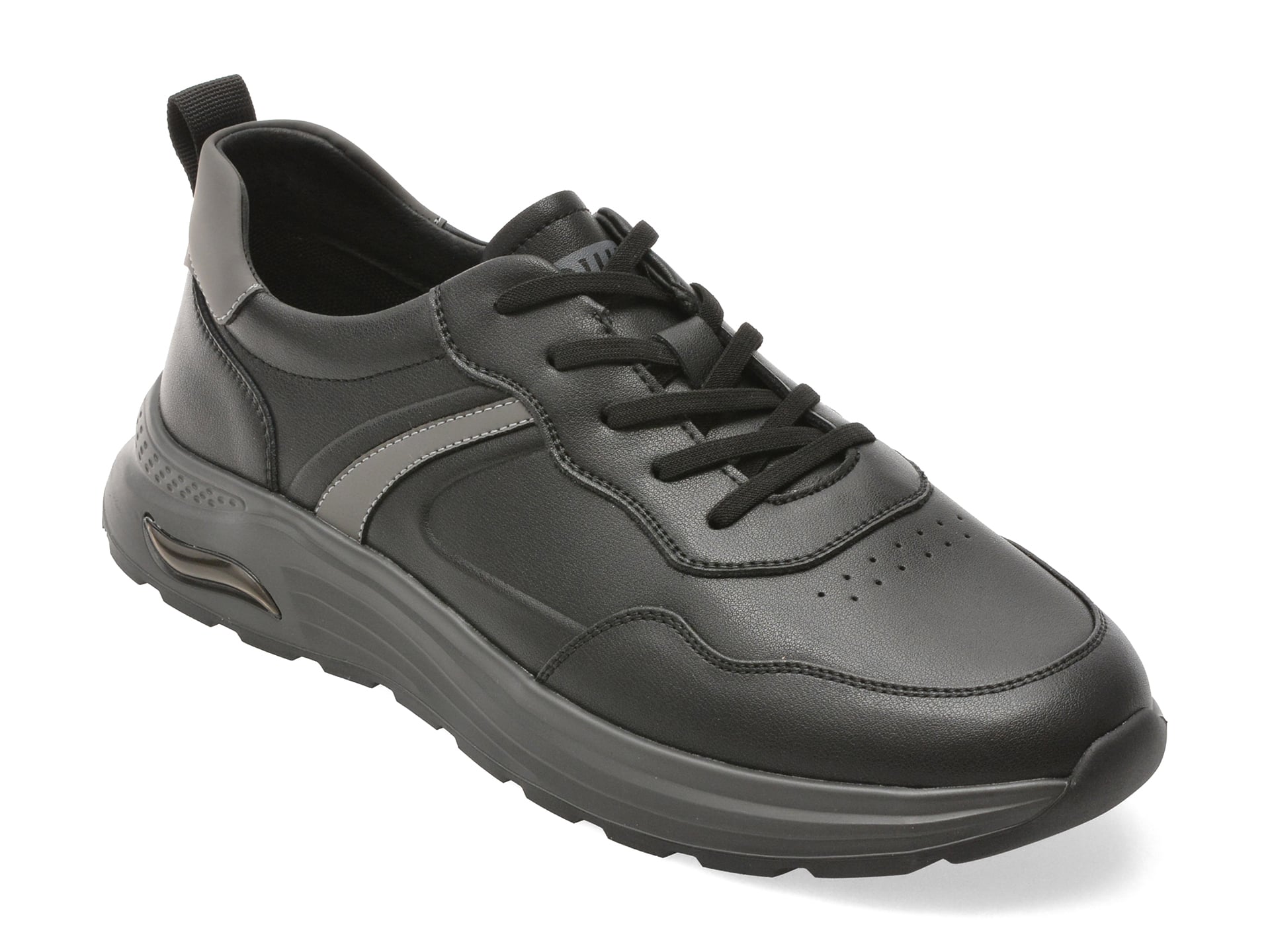 Pantofi sport OTTER negri, V260001, din piele naturala