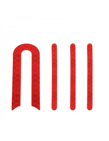 Set 4 abtibilduri stickere reflectorizante pentru capace protectie roti trotineta electrica Xiaomi Mijia M365 / M365 Pro, rosu