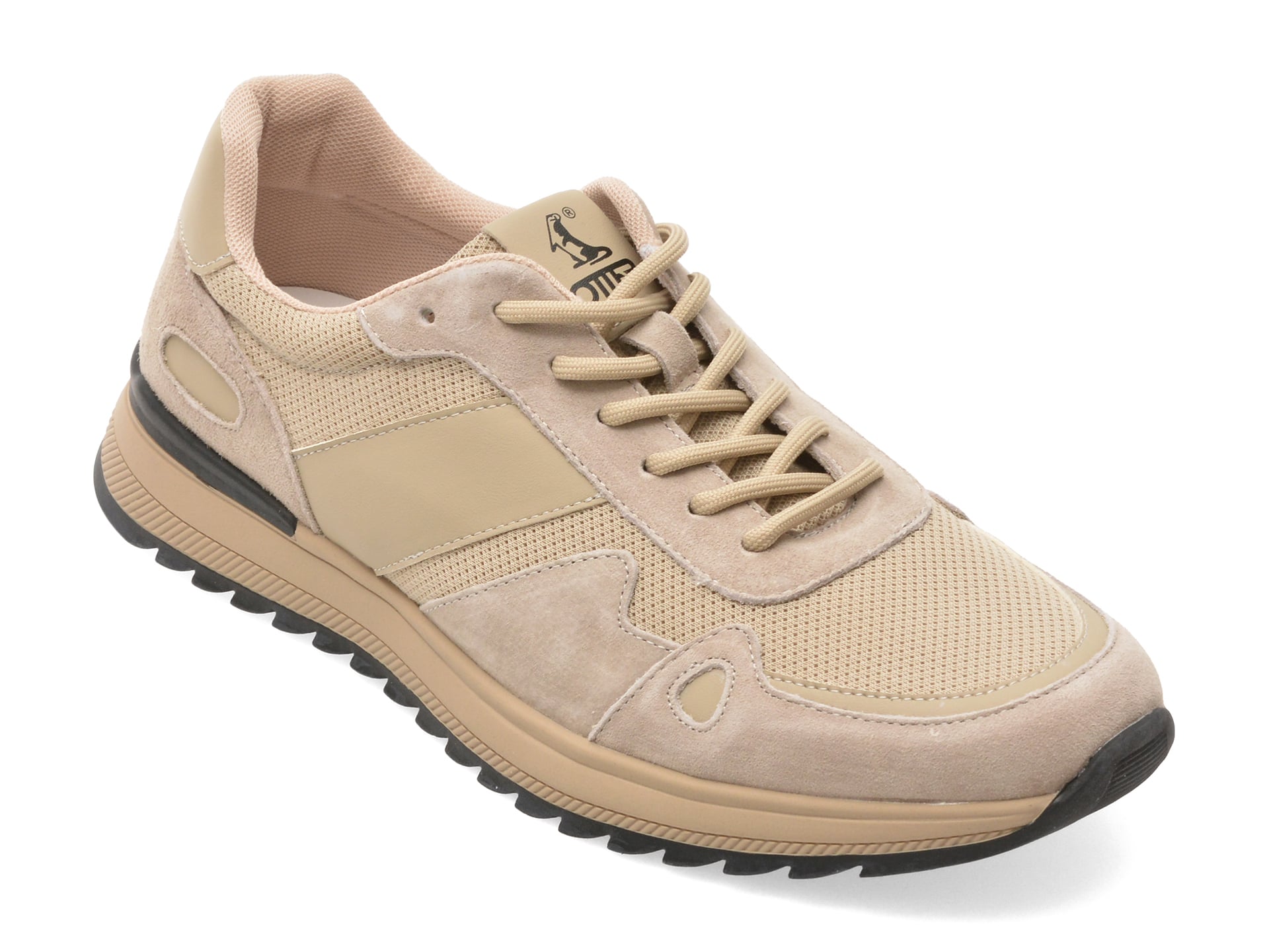 Pantofi sport OTTER gri, E660005, din material textil si piele naturala