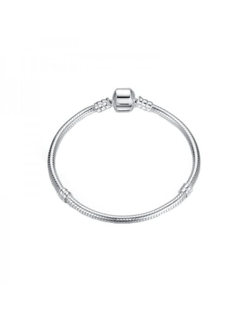 Bratara pentru charms tip flexibila din aliaj placat cu Argint, 18 cm