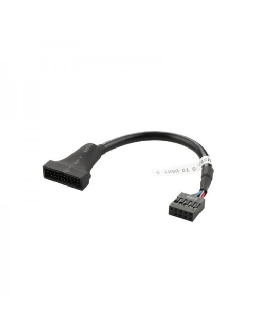 Cablu adaptor USB 3.0 20 pini tata la USB 2.0 9 pini mama pentru placa de baza, 12cm, negru