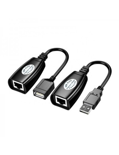 Cablu adaptor extender USB tata-RJ45 mama, USB mama-RJ45 mama, bidirectionale, pentru extinderea semnalului USB prin Cat5/ Cat6,