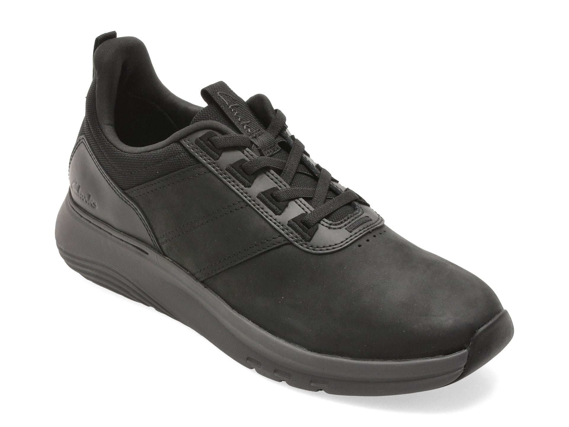 Pantofi sport CLARKS negri, MOTION TREK LX, din piele naturala