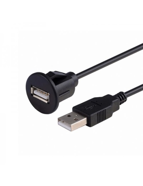 Cablu adaptor extensibil USB 2.0 tata la USB mama, waterproof, cu suport de prindere, 1m, negru
