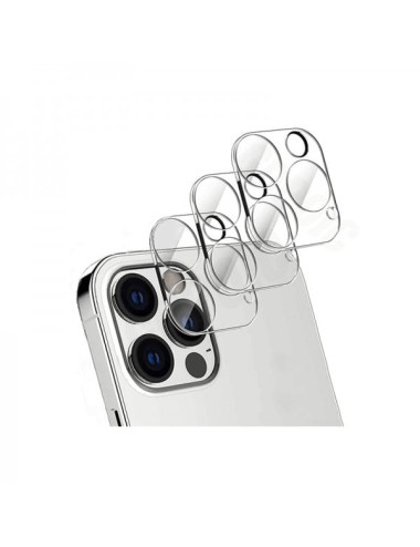 Set 3 folii protectie camera sticla securizata pentru iPhone 12 Pro, transparenta