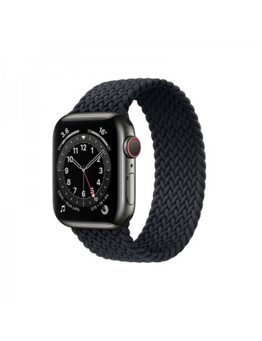 Curea elastica stretch din nylon, pentru Apple Watch 1 / 2 / 3 / 4 / 5 / 6 / SE series, 42/ 44mm,L, negru