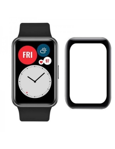 Folie de protectie ecran fullsize pentru Huawei Watch Fit 1 / Honor Watch ES, curbata 3D, negru