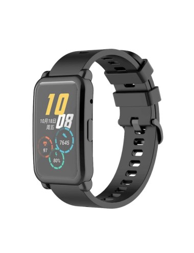 Husa de protectie tip rama cu ecran din silicon electroplacat pentru Huawei Honor Watch ES, negru