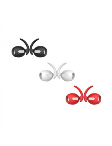 Set 3 perechi de huse din silicon pentru fixarea castilor Airpods Pro, negru, alb, rosu