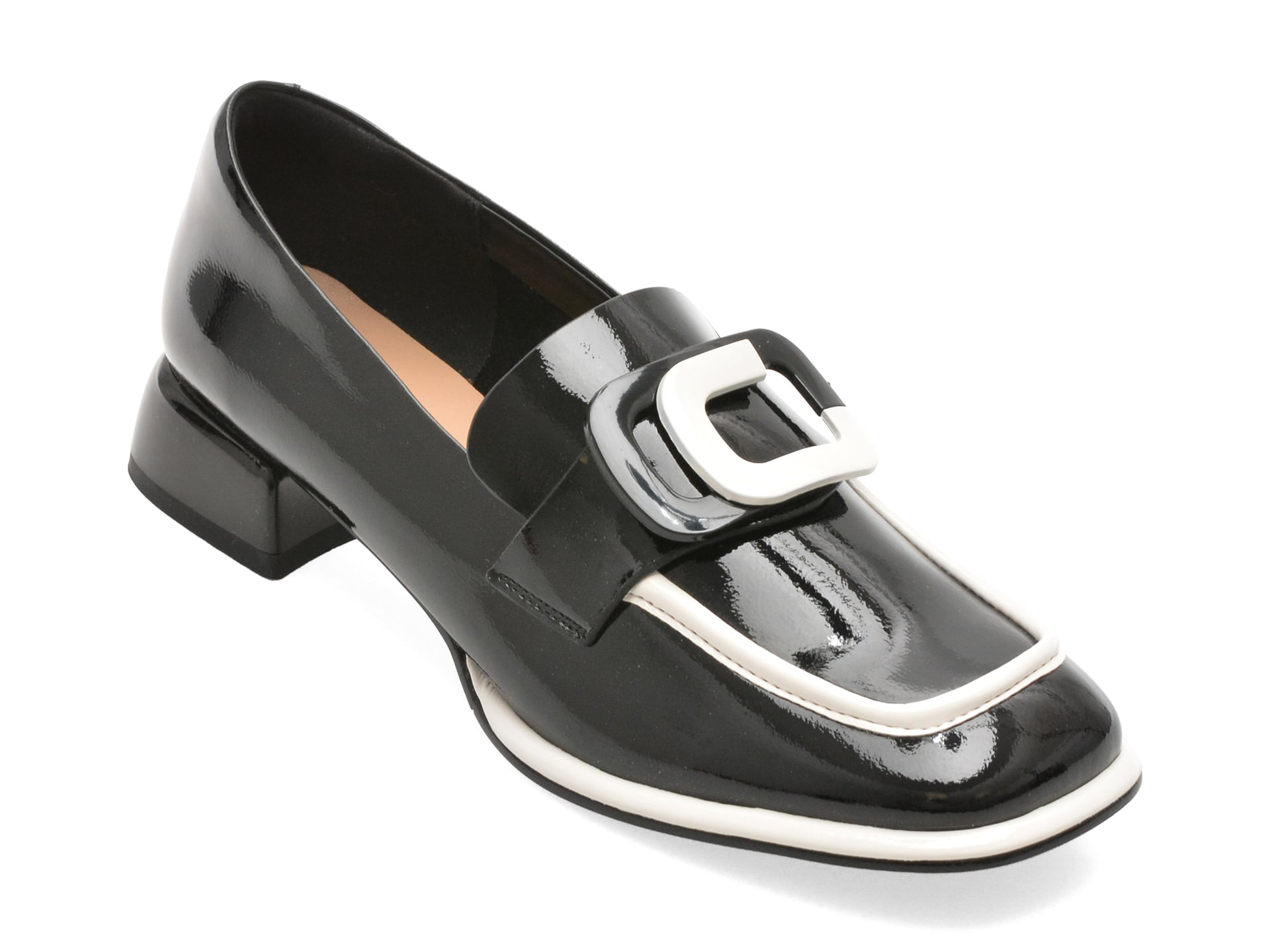 Mocasini EPICA negri, 14960D, din piele naturala lacuita