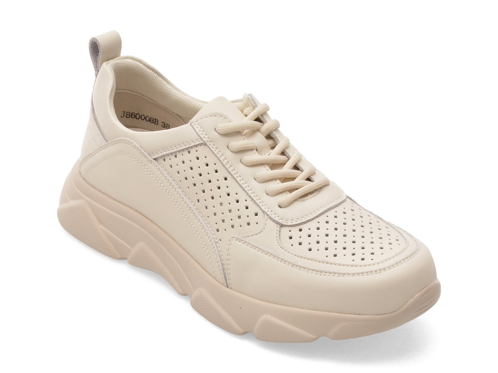 Pantofi sport PASS COLLECTION bej, J860008, din piele naturala