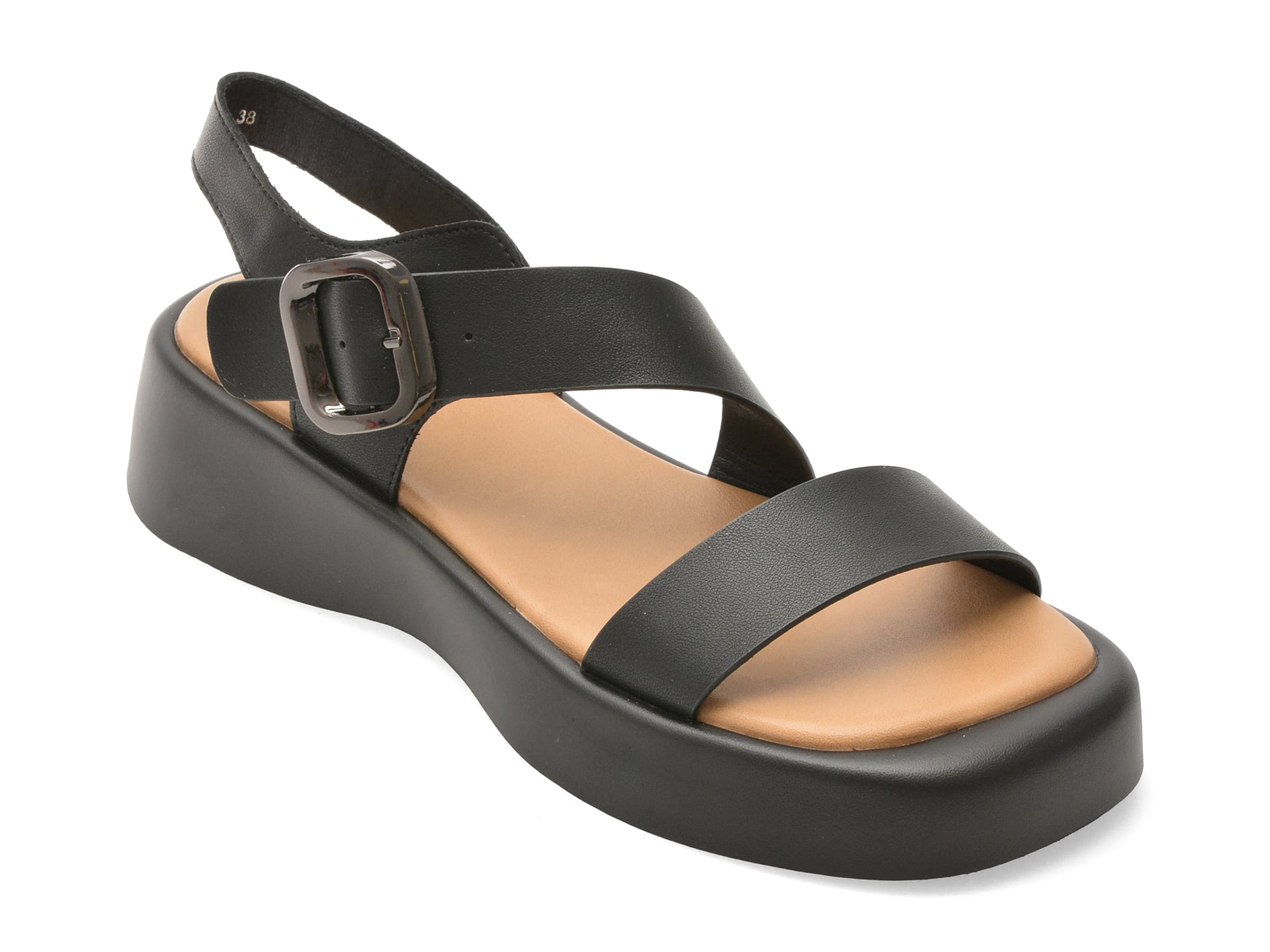 Sandale EPICA negre, WC60006, din piele naturala