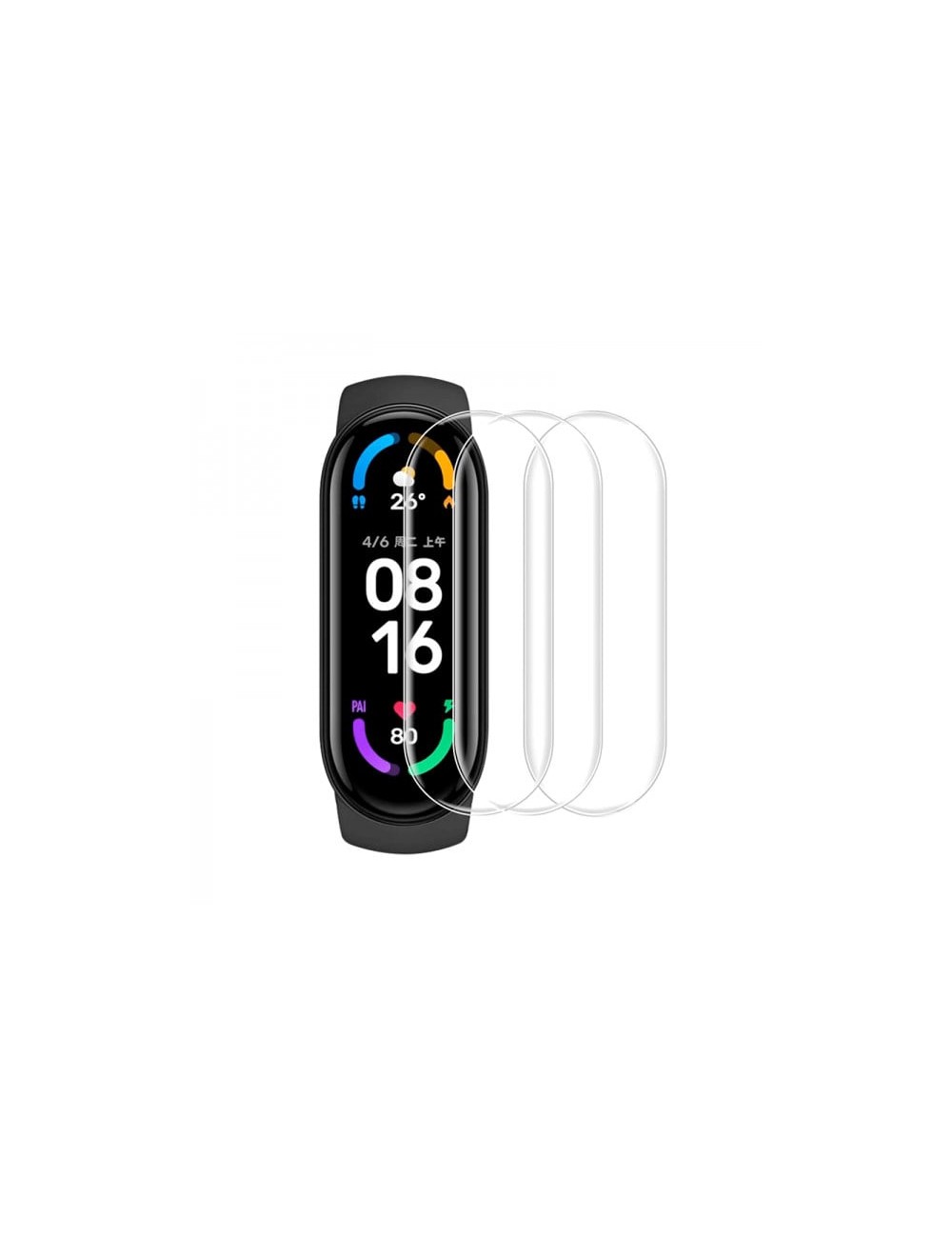 Set 3 folii de protectie ecran pentru Xiaomi Mi Band 6 din Hidrogel rezistent la zgarieturi, transparent