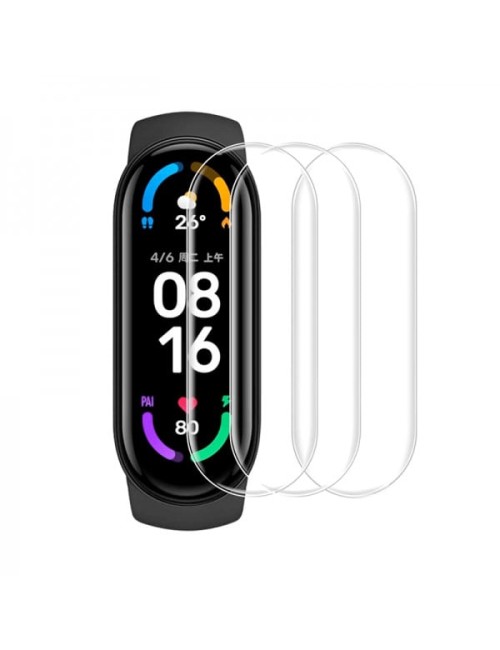 Set 3 folii de protectie ecran pentru Xiaomi Mi Band 6 din Hidrogel rezistent la zgarieturi, transparent