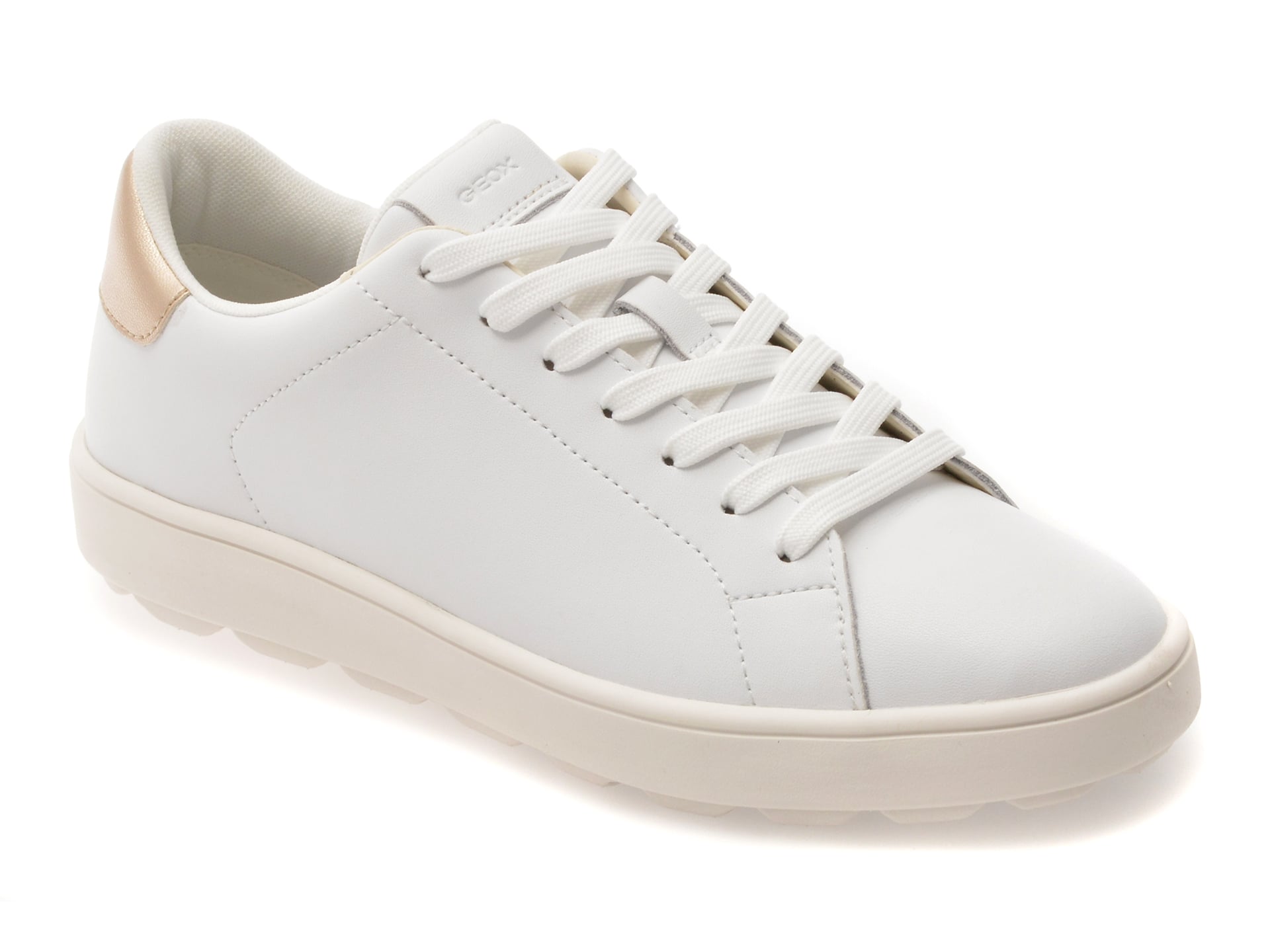 Pantofi sport GEOX albi, D65PJA, din piele naturala