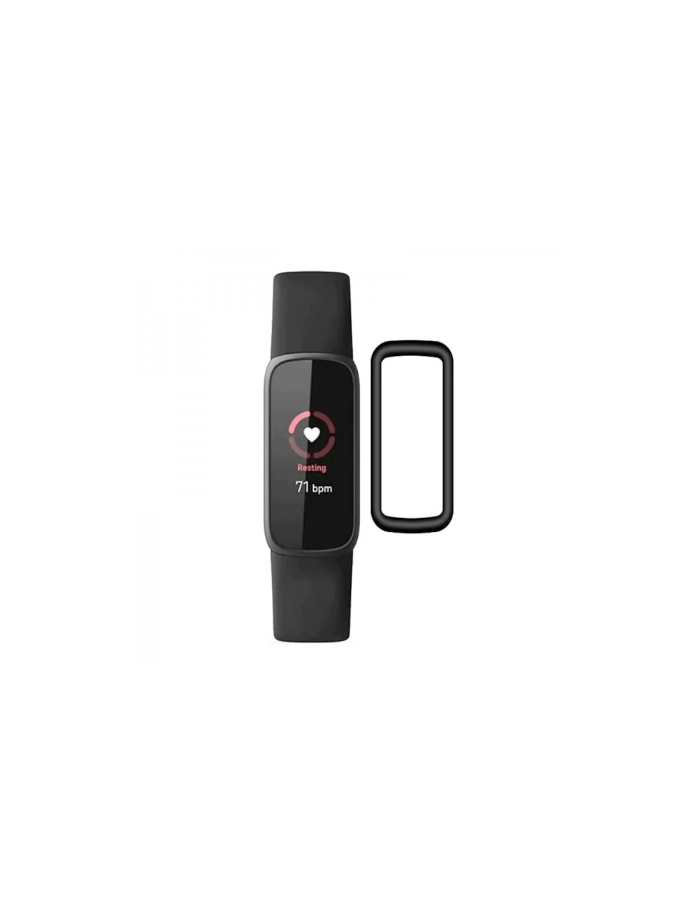 Folie de protectie ecran fullsize pentru Fitbit Luxe, curbata 3D, negru