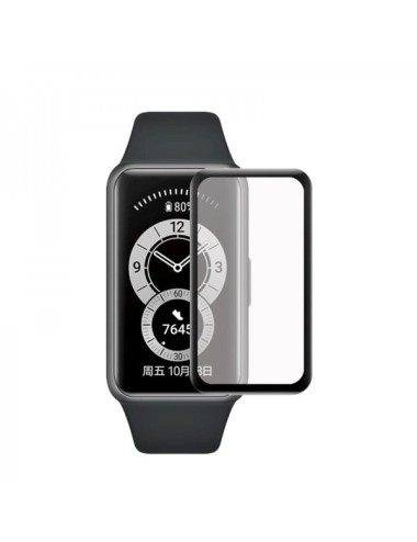 Folie de protectie ecran fullsize pentru Huawei Band 6/ Honor Band 6, curbata 3D, negru
