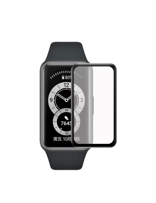 Folie de protectie ecran fullsize pentru Huawei Band 6/ Honor Band 6, curbata 3D, negru