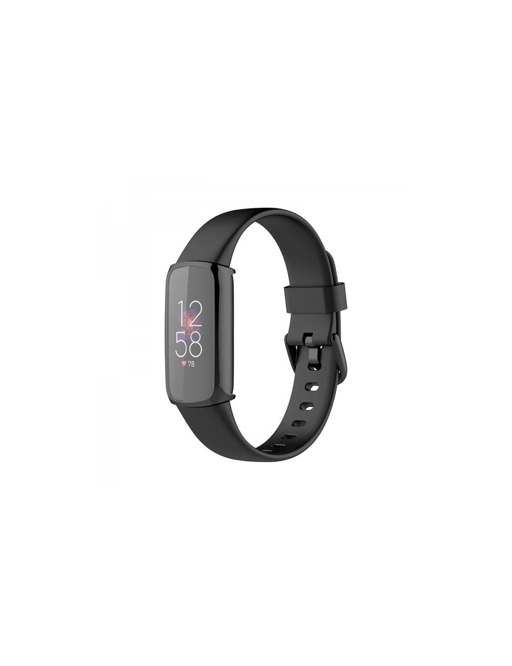 Husa de protectie tip rama cu ecran din silicon electroplacat pentru Fitbit Luxe, negru