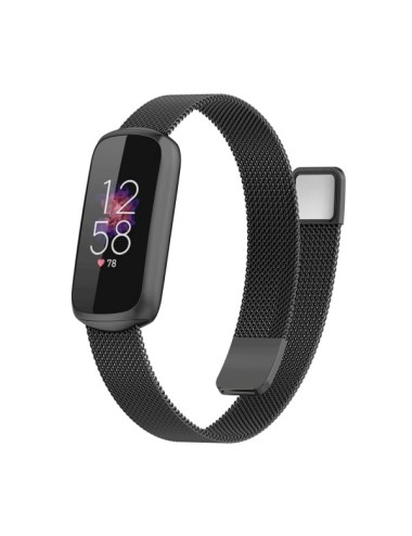 Curea metalica tip plasa cu prindere magnetica pentru Fitbit Luxe , negru