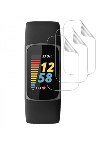 Set 3 folii de protectie ecran pentru Fitbit Charge 5, din Hidrogel rezistent la zgarieturi, transparent
