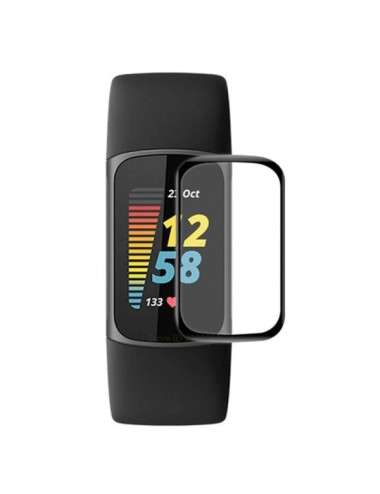 Folie de protectie ecran fullsize pentru Fitbit Charge 5, rezistenta la socuri si zgarieturi, negru