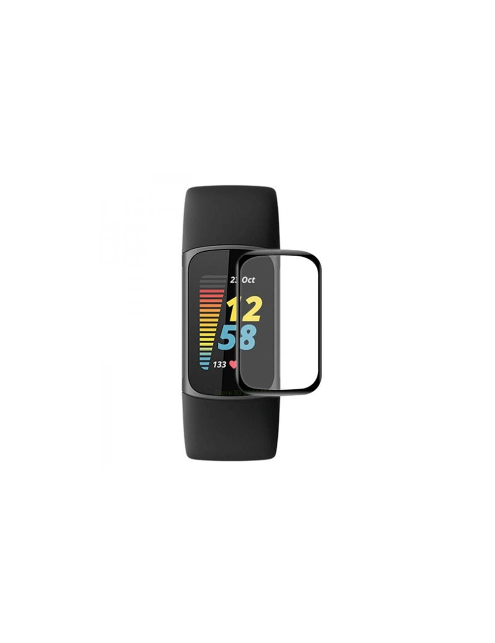 Folie de protectie ecran fullsize pentru Fitbit Charge 5, rezistenta la socuri si zgarieturi, negru