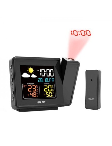 Statie meteo cu proiector ceas si 1 senzor extern Baldr, afisaj data, ora, umiditate, temperatura, prognoza meteo, alarma ceas,s