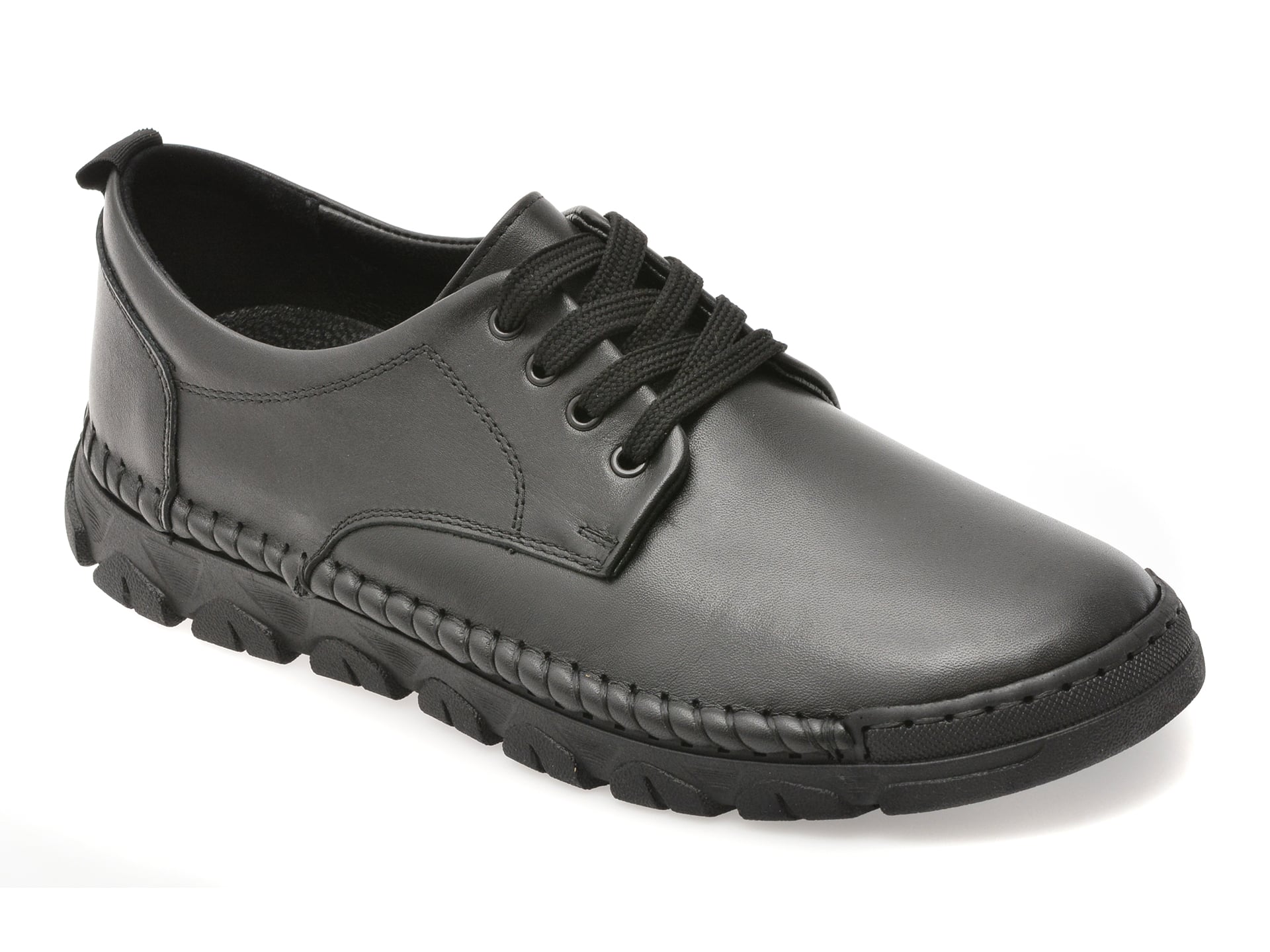 Pantofi OTTER negri, DD1106, din piele naturala