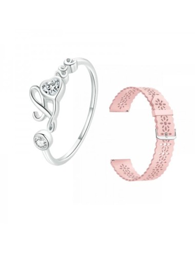 Promotie Set inel Argint, marime universala si curea pentru Samsung Galaxy Watch 5