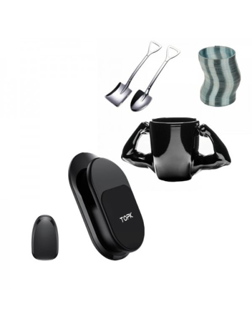 Promotie Set cana din ceramica, lingurite tematica gradinarit, arc spirala si suport auto magnetic