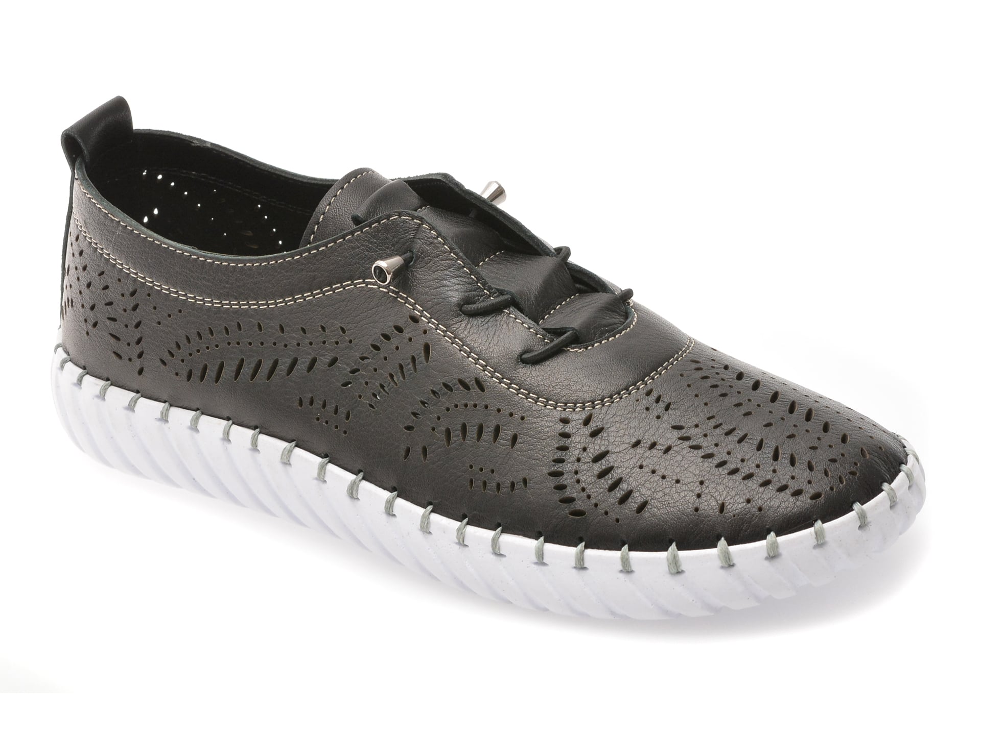 Pantofi EVIDA negri, EV2904, din piele naturala