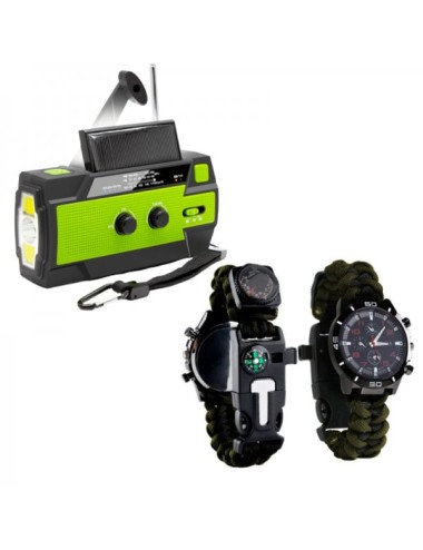 Promotie Set aparat radio Fm/AM si ceas supravetuire militar multifunctional