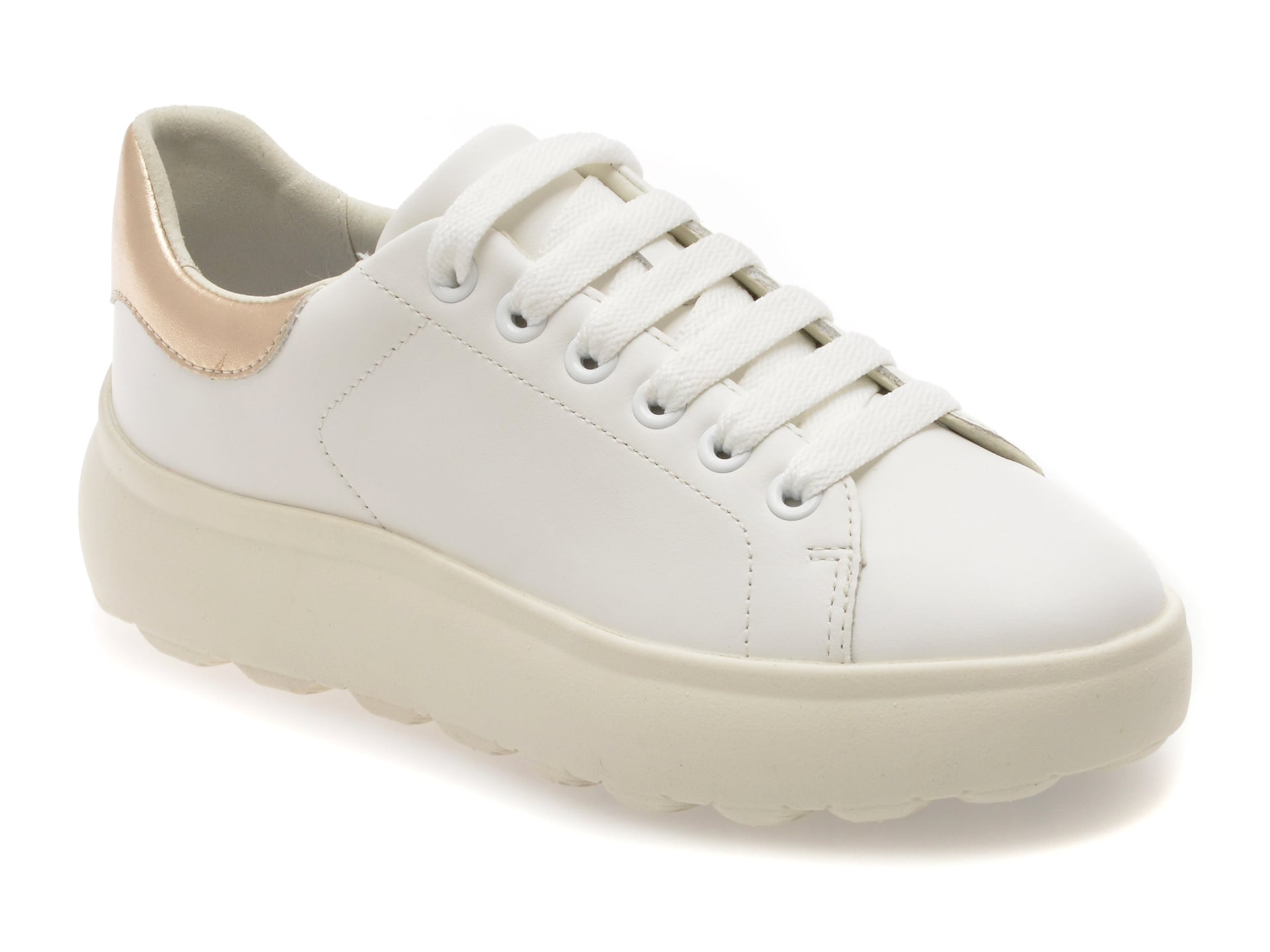 Pantofi sport GEOX albi, D45TCD, din piele naturala