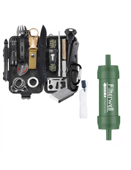 Promotie Set trusa portabila 17 piese si filtru de apa FiltreWell