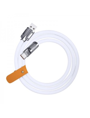 Cablu incarcare si transfer date 6A 120W USB la USB Type-C / USB-C, incarcare rapida, silicon moale, 1.5 m, alb