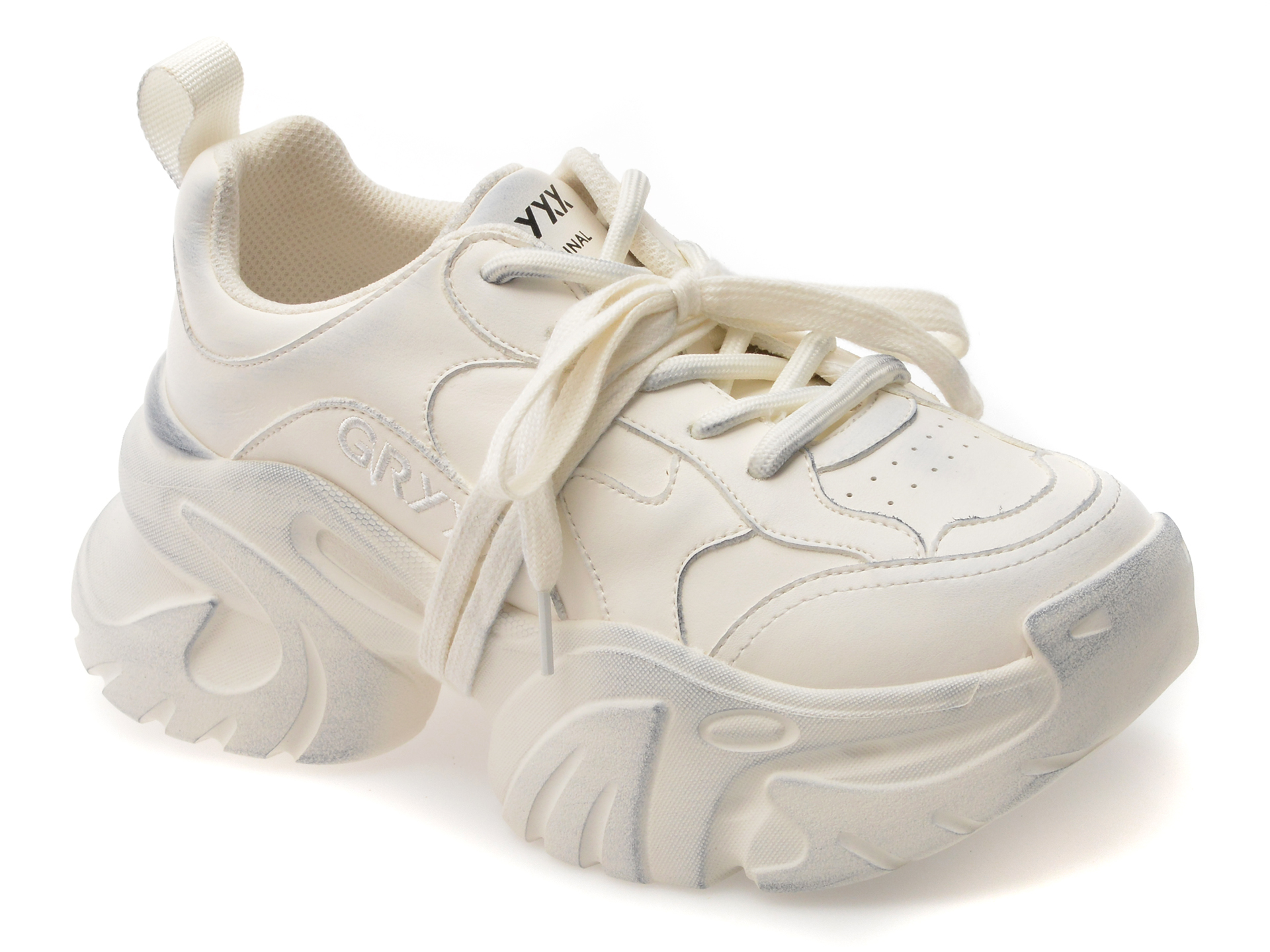 Pantofi sport GRYXX albi, 57015, din piele naturala