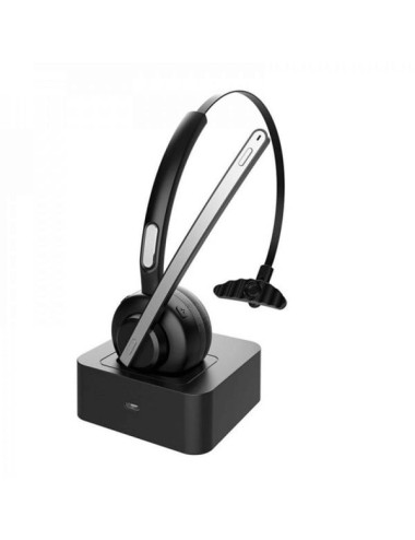 Casca wireless call center cu microfon TH10B, autonomie 30h, Bluetooth 5.2, anulare zgomot fundal, buton mute, dock de incarcare