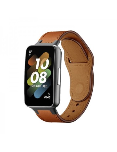 Curea pentru bratara fitness Huawei Band 7 din piele, cu telescop Quick Release, maro