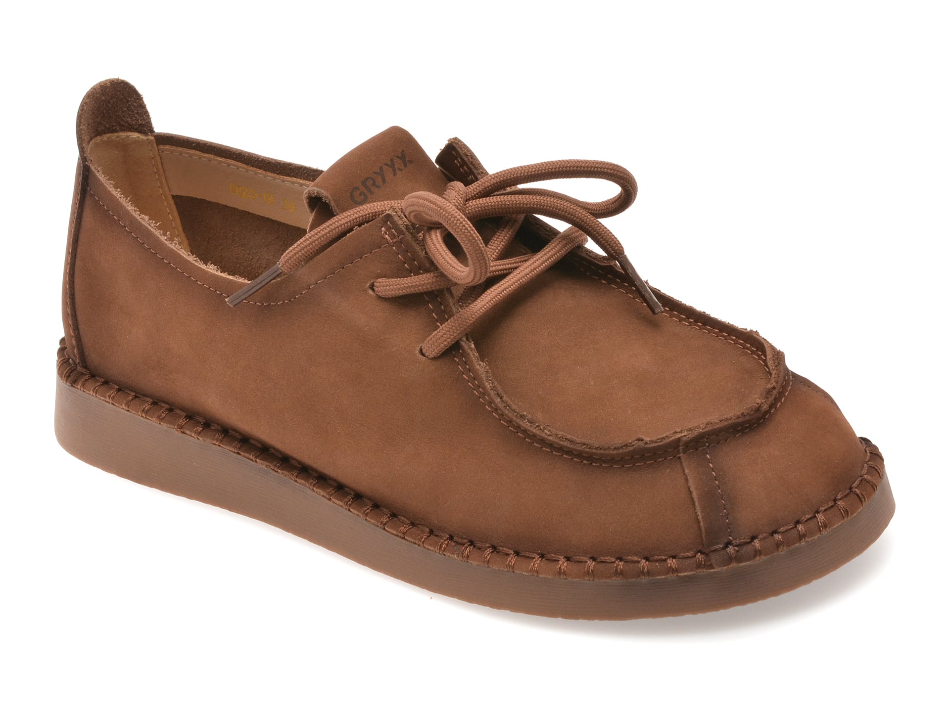 Pantofi GRYXX maro, 8820, din nabuc