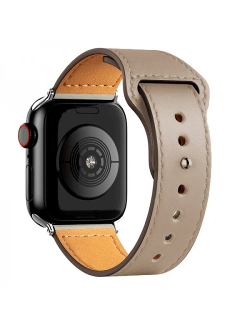 Curea Apple Watch Ultra/ 3 / 4 / 5 / 6 / 7 / 8 / SE series 42 / 44 / 45 / 49 mm, piele, gri