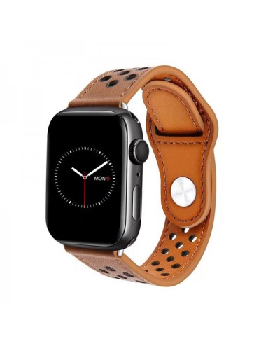 Curea Apple Watch Ultra/ 3 / 4 / 5 / 6 / 7 / 8 / SE series 42 / 44 / 45 / 49 mm, piele, maro-negru