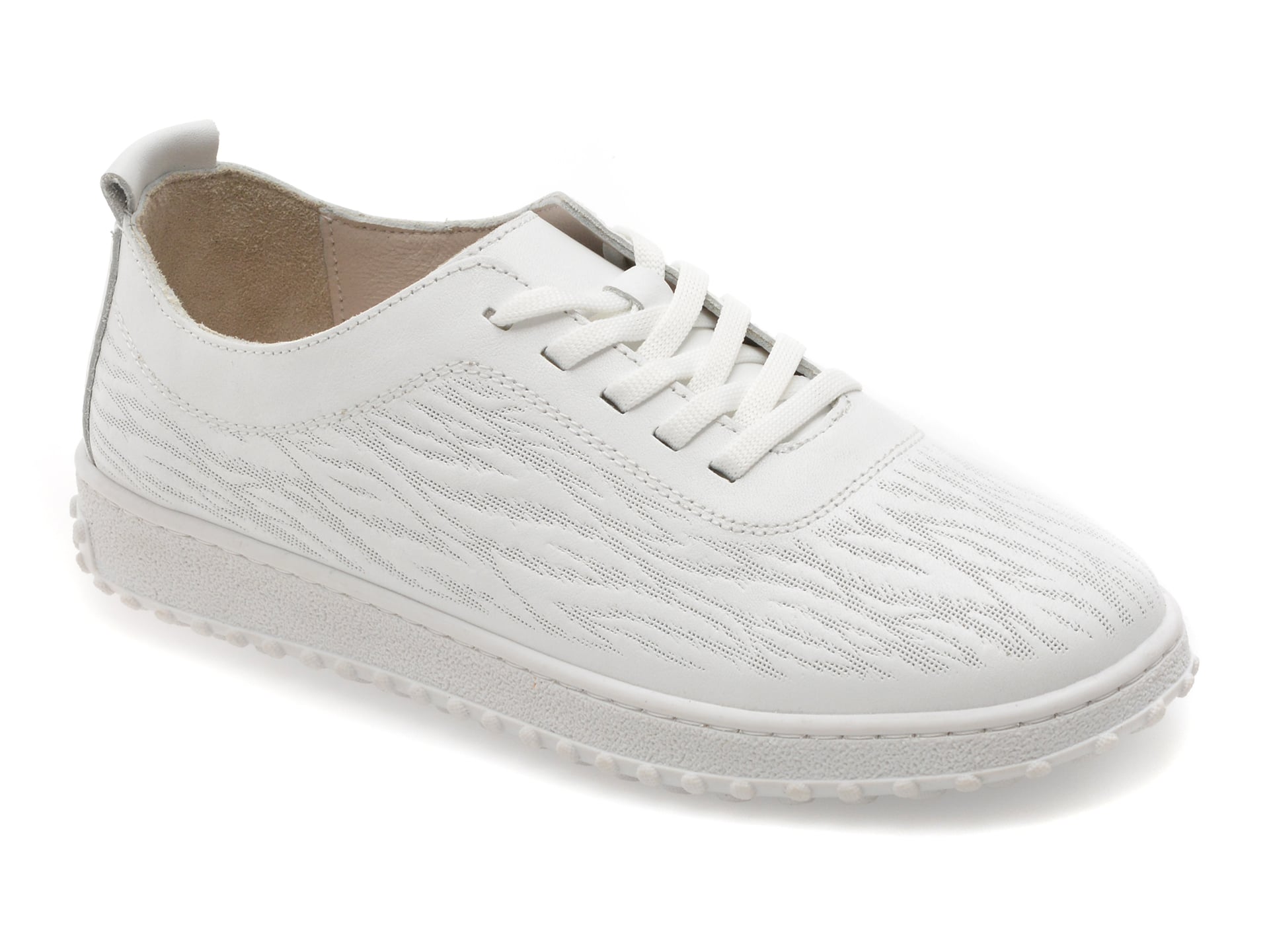 Pantofi sport GRYXX albi, CS672, din piele naturala