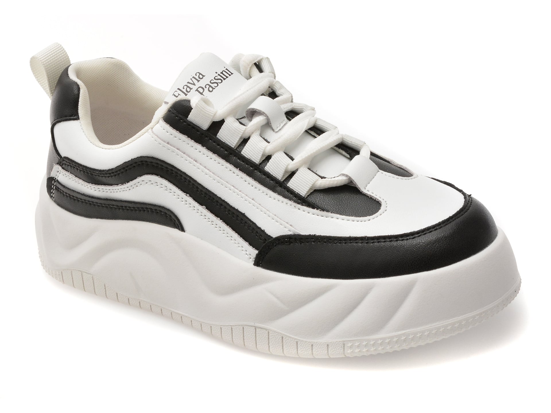 Pantofi sport FLAVIA PASSINI alb-negru, 566, din piele naturala